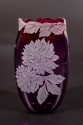 Dahlia's Galore glass art by cynthia myers